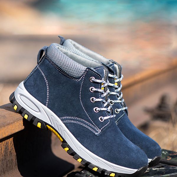 

38-46 size safety shoes ankle anti-smashing wilderness survival steel mid-plate safty safety shoes #gh201-1, Black