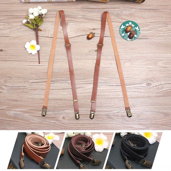 

leisure women's men's genuine shoulder strap trousers shoulder strap leather leather trousers shirt straps clip straps, Black;white