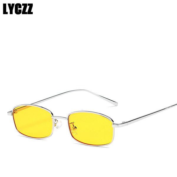 

lyczz summer beach sunglasses goggle small square metal frame driving sunglass outdoor shade eyewear gafas de sol mujer, White;black