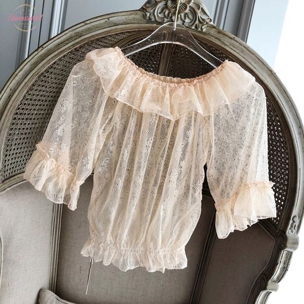 

сетка лолита рубашка женщин лето цветочные вышиванки рубашка дамы топы прозрачный элегантный смотрите через розовые рубашки студента, White