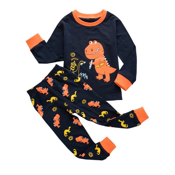 

children clothes spring autumn warm long sleeved cotton cute cartoon dinosaur print t-shirt pants suits 1-7y, White