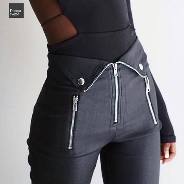

harajuku gothic grunge штаны женщины молнии fold карандаш повседневная мода pant black summer streetwear длинные брюки streetwear, Black;white