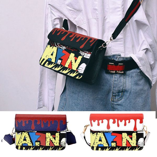 

ocardian handbags luxury fashion street women personality graffiti printed small square bag shoulder messenger bag crossbody