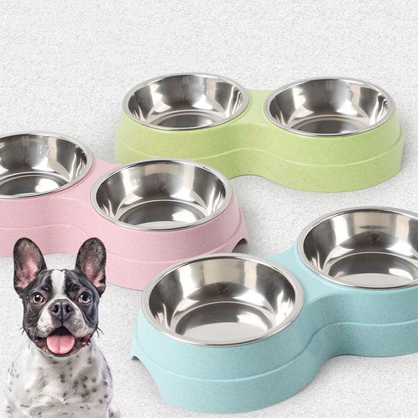 

pet bowls dog food water feeder stainless steel pet drinking dish feeder cat puppy feeding supplies small dog accessorie