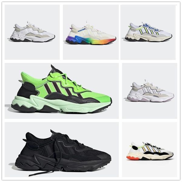 

trainer sport shoes pride 3m reflective xeno ozweego shoes neon green solar yellow 500 v2 chaussure trainers black sports sneakers outdoor