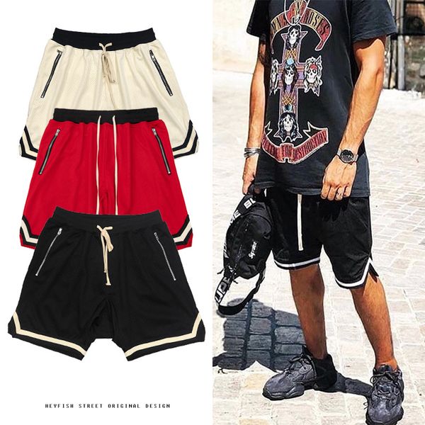 

fog season 5 main mesh shorts fear of god drawstring pants basketball casual pants, Red