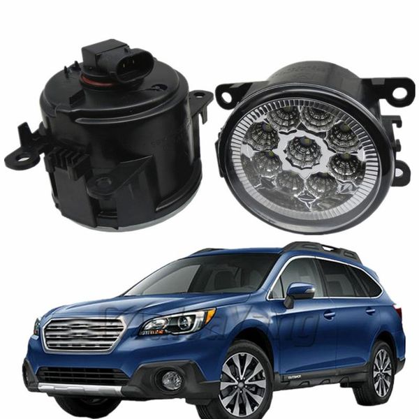 

2pc car styling halogen/led fog lights fog lamps for outback 2010-2012 round bumper drl daytime running driving