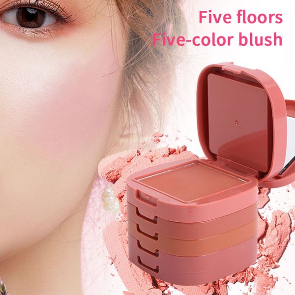 

freshme makeup blusher palette natural cheek peach blush texture blusher powder pigment 5 colors contour cosmetic beauty tool