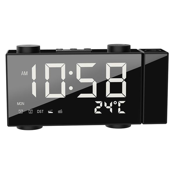 

digital led projector projection alarm clock usb charging radio timer display