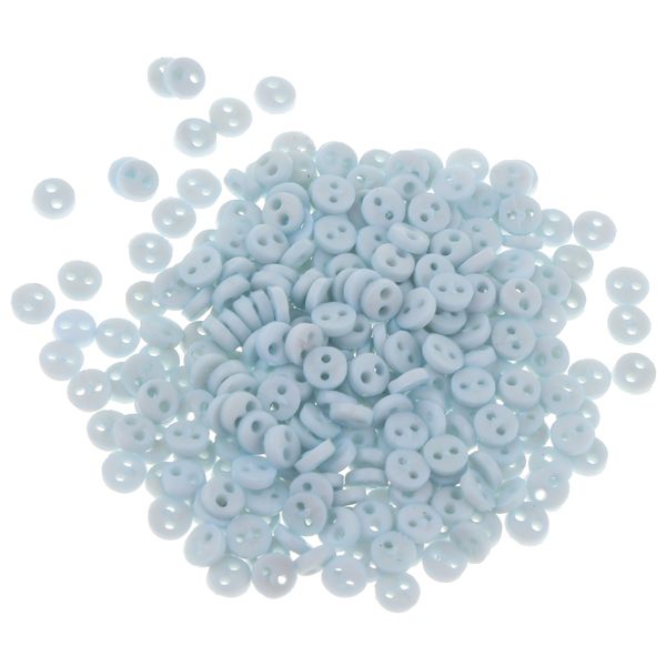 

set of 300 pieces 4mm 2 holes round mini buttons doll diy clothing blue