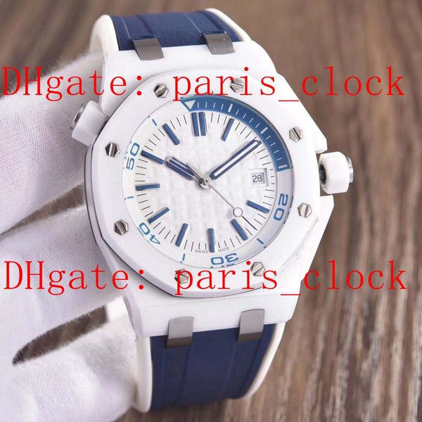 

deluxe male 3120 core 44mm imported ceramic + mineral tempered coated glass made. blue splint strap. men's watch, Slivery;brown