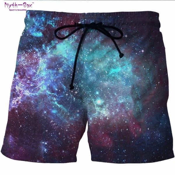

summer man's beach shorts water sports loose running pants space print galaxy surfing shorts oversized male swim surf boardshort