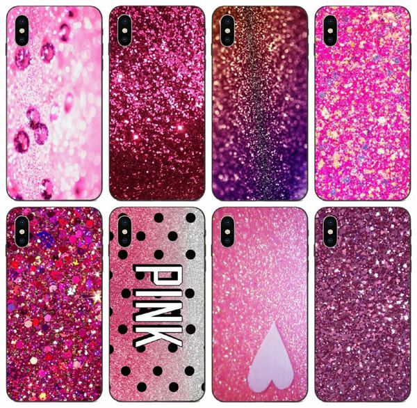 

tongtrade] sparkle glitter love pink case for iphone 8 7 6s 5s plus 11 pro x xs max galaxy a10e a10 huawei mate 20 lite sony xperia z4 case