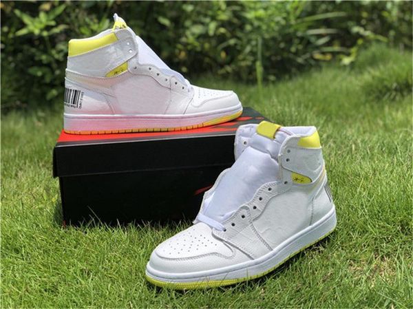 

2020 1 og high first class flight basketball shoes retro white dynamic yellow black 555088-170 men sports sneakers with box