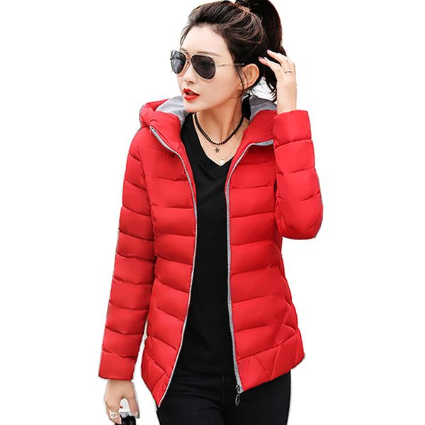 

2018 new parkas female women winter coat thick cotton winter jacket womens outwear parkas for women long hooded jacket, Black