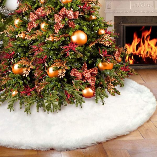 

faux fur christmas tree skirt snowy white tree skirt for xmas christmas new year decorations 31"/36"/48"/60