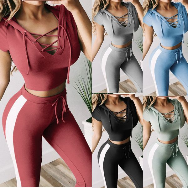 

fashion women casual stripe sleepwear short sleeve lace pullove neghtwear female comfortable soft intimates two piece pants, White