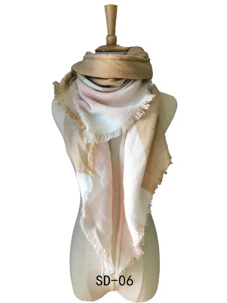 

valentine's day women winter triangle scarf plaid warm imitation cashmere scarves female shawls pashmina girls wraps blanket 140*140cm, Blue;gray