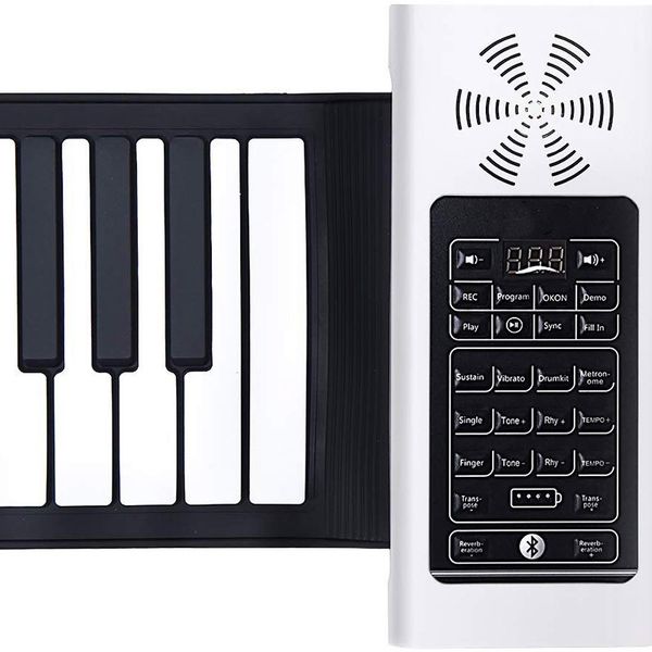 

electric roll up piano portable foldable 61 keys electronic music keyboard piano battery or usb powered with louder speaker