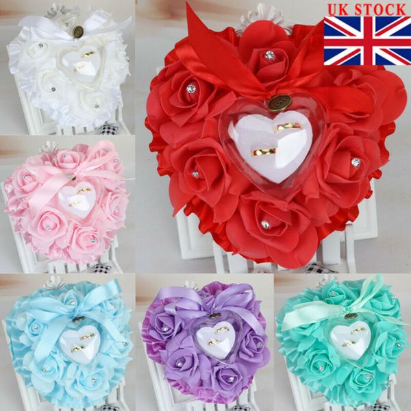 

romantic wedding rose heartshaped ring box bearer holder cushion pillow gift new