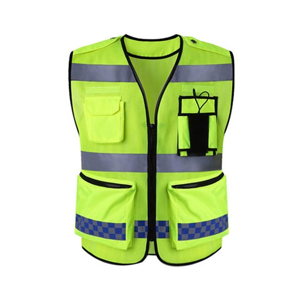 

high visibility reflective safety work vest reflective vest work night running safety, Black;blue