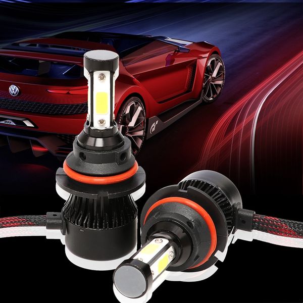 

x7 9004 car led headlight bulbs 6500k 72w 8000lm cob led headlamp fog light black
