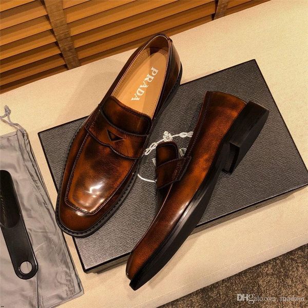 

19fw men dress shoes microfiber leather loafers luxury brands italian design wedding comfortable male breathable night club party shoe yetc6, Black