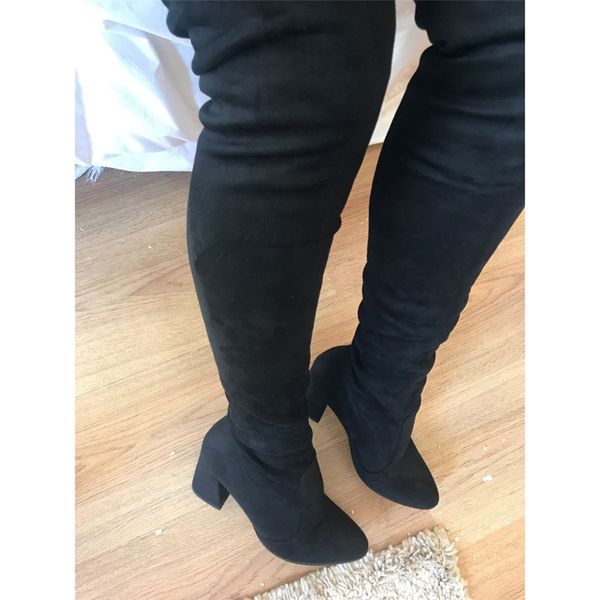 

boot knee bandage woman boots high, Black