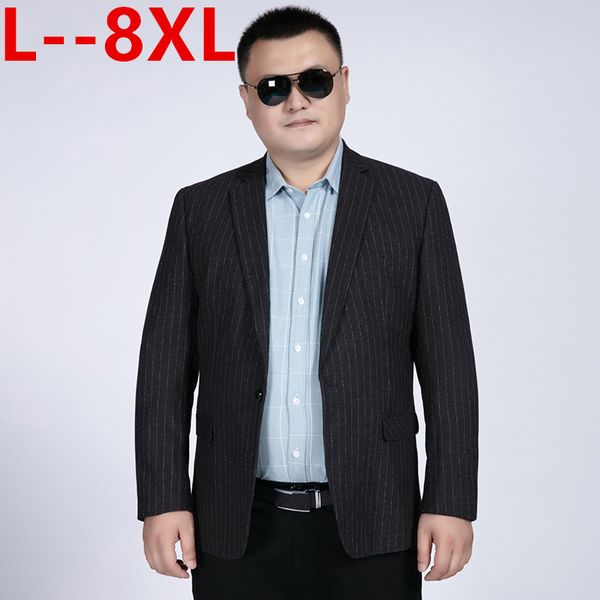 

8xl 6xl striped blazer mens slim fit blazer slim masculino business casual mens stylish spring autumn dot striped blazers, White;black