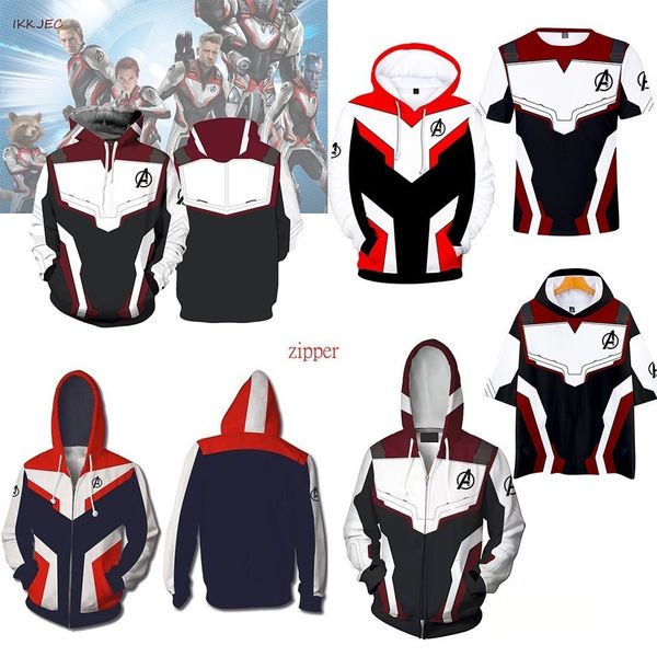 

Marvel The Avengers 4 Endgame Quantum Realm Cosplay Costume Hoodies Men Hooded Avengers Zipper End Game Sweatshirt Jacket