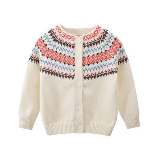 

wlg boys girls autumn sweaters kids printed o-neck single breasted sweater baby knitted beige casual all match cardigan, Blue