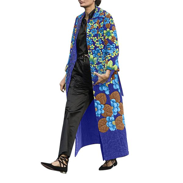 

плюс размер женская куртка длинные пиджаки старинные цветочные печати пальто зимняя куртка поворот dwon воротник женщины зимние куртки и пал, Black