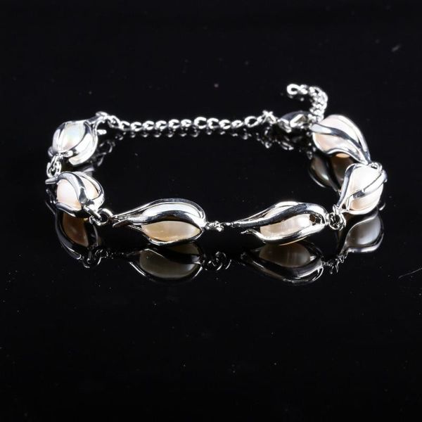 

new rice-shaped white pearl bracelet simple and fashion party jewelry personalized gift size 18cm, Black
