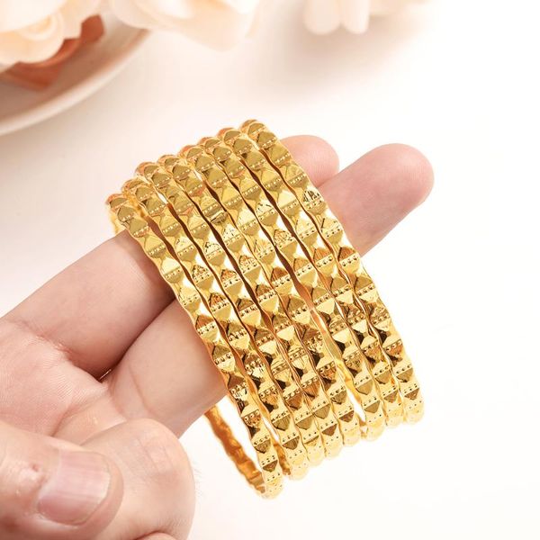 

24k ethiopian gold dubai bangle for women men wedding bride bracelets gold color jewelry middle east african bride party gifts, Black