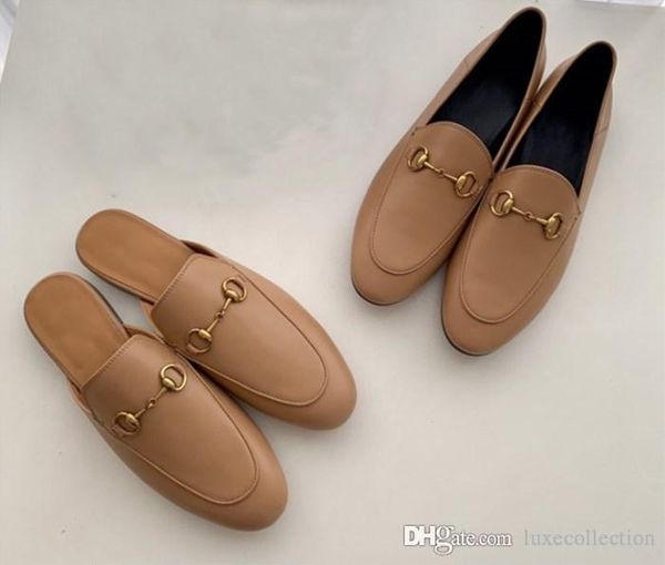 

upgraded version of the new listing single drag ,italian calfskin slippers leather loafers with low heels for women slippers, Black