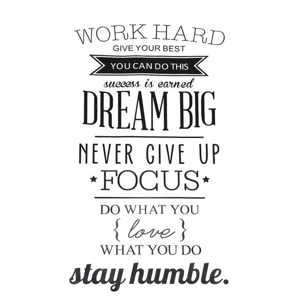 

work hard dream big quote wall sticker office inspirational decal removable pvc