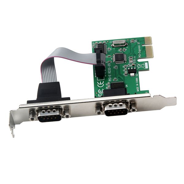 

2 port rs232 serial port to pci-e pci express riser card adapter converter