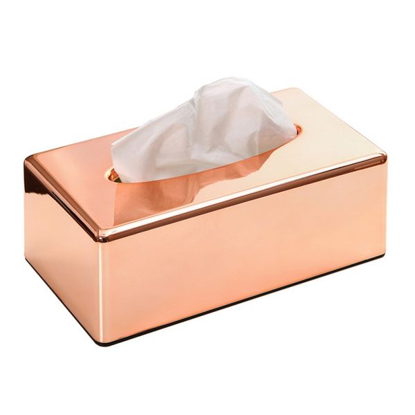 

abs plating rose gold tissue box, living room household drawer box, office tissue storage boxes