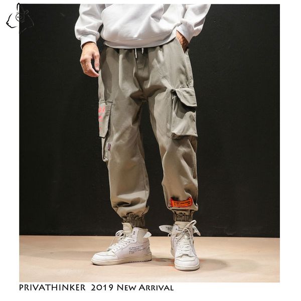 

men woman casual cargo pants 2019 autumn streetwear joggers harem pants mens hip hop korean male trousers oversize, Black