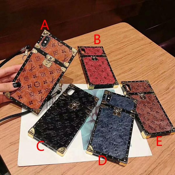 

Vintage printed letter brand design mobile phone case for iphone Xs max X XR 7 7plus 8 8plus 6 6plus TPU silicone soft shell with lanyard