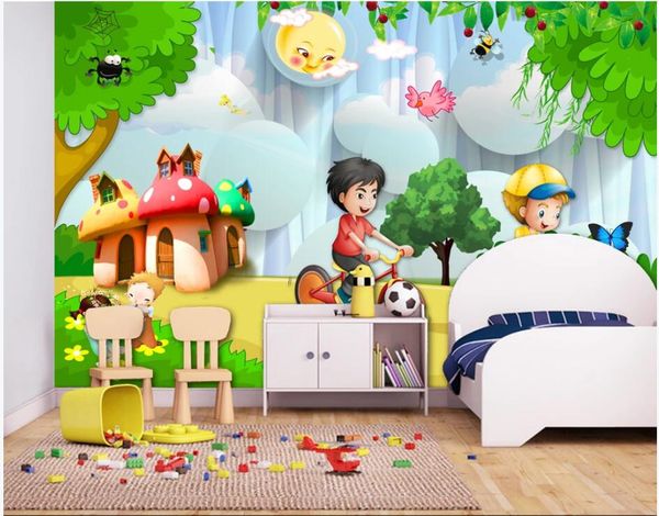 

wdbh custom p mural 3d wallpaper cartoon children's paradise cycling home decor 3d wall mural wallpaper for living room