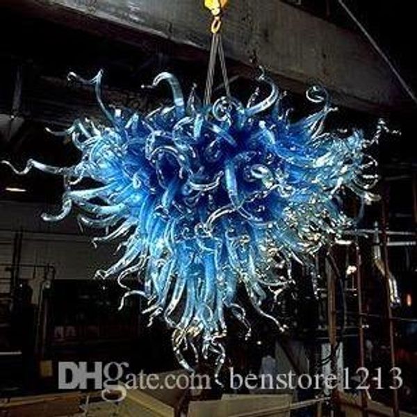 

blue air shipping 100% mouth blown borosilicate murano chandelier pendant light art decoration for home lobby commercial chandeliers