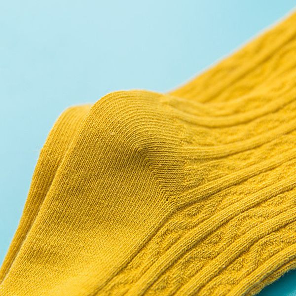 

solid color baby socks winter autumn soft cotton baby boy girl socks 1-3 years knee high kids socks calcetines recien nacido, Pink;yellow