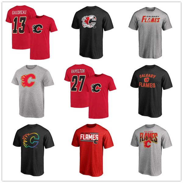 

#13 johnny gaudreau red мђжкие ђболки calgary flames дизайнеѬкие оккейне майки #27 hamilton sport outdo, Black