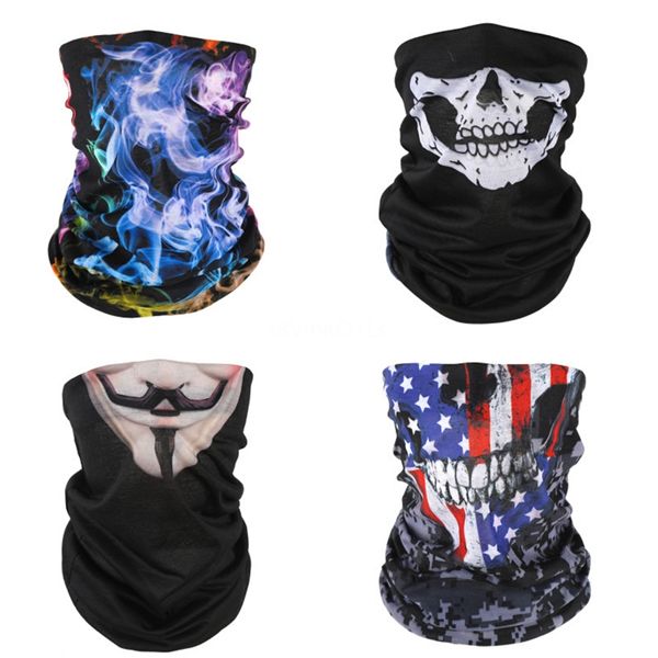 

magic headband death knight pirate skull scarf skull skeleton ghost ski cycling headwear headband motorcycle neck band #664#478, Blue;black