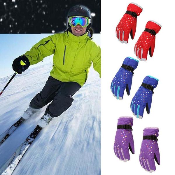 

1 pair new winter women's ski gloves plus velvet thick outdoor warm all-fingers gloves waterproof windproof r5o8