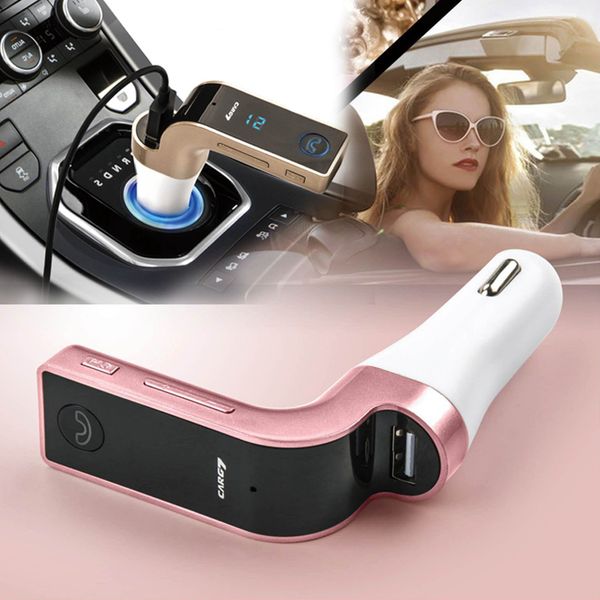 

selling car g7 g7 bluetooth car kit handsfm transmitter radio mp3 player usb charger & aux tf cards slots