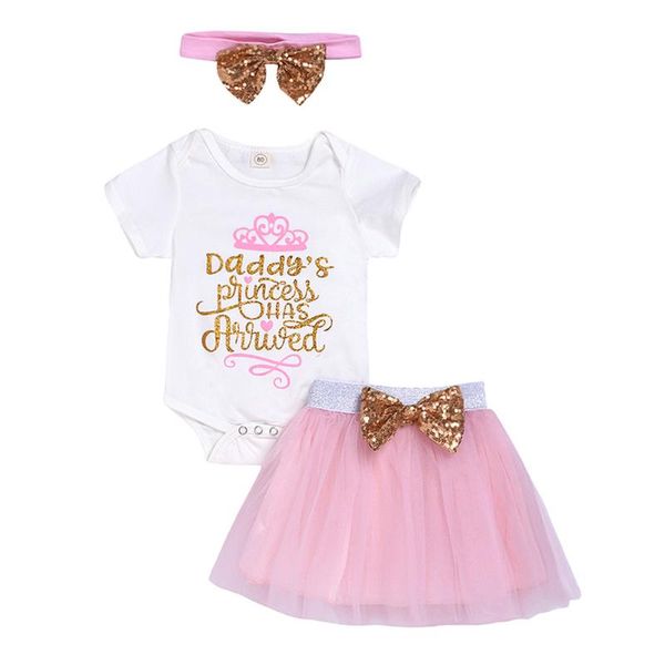 

baby girl clothes short sleeve o-neck baby clothing solid bow skirt infant girl clothing+headband newborn clothes set ropa niña, White