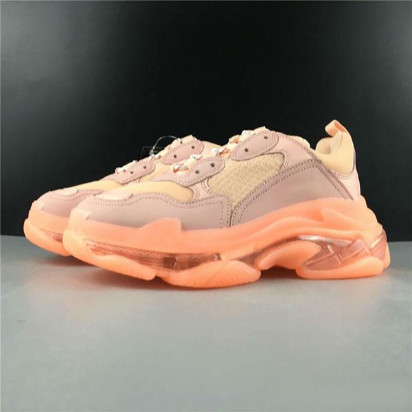 

new paris 17fw triple s crystal bottom triple-s designer sneakers for men women orange casual dad shoes colorful sneakers