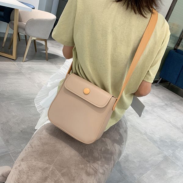 

2020 new women's shoulder bag korean handbag messenger bag solid color fashion soft leather small square